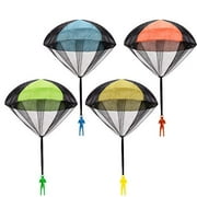 Parachute Toy Tangle Free Throwing Toy Parachute Outdoor Childrens Flying Toys No Battery nor Assembly Required (4 Pieces Set)