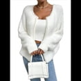 thumbnail image 2 of Suéter Elegante Tipo Cárdigan para Mujer, de Color Liso, con Cuello en V, Tejido con Cuentas y Abrigo Superior. XL, 2 of 10
