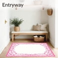 thumbnail image 3 of ODIKA 8'x10' Machine Washable Non-Slip Area Rug, Fantasy Blossom Whirlwind Interlocking Floral Motif with Whisper Pink Edges High Traffic Rug, Pink, 614372, 3 of 7