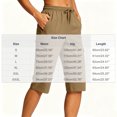 thumbnail image 4 of Women's Summer Casual Shorts, Mid Waist Knee Length with Pockets, Solid Color Soft Cotton Shorts, Daily Fashion Lounge Shorts, Womens Casual | TruHer,Khaki 3XL, 4 of 7