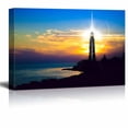 thumbnail image 1 of Canvas Prints Wall Art - Beautiful Scenery/Landscape Lighthouse at Sunset | Modern Wall Decor/Home Decoration Stretched Gallery Canvas Wrap Giclee Print & Ready to Hang - 32" x 48", 1 of 3