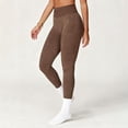 thumbnail image 5 of Celsior Compression Leggings for Women Booty Butt Lifting Leggings Full Length Buttery Soft Yoga Pants Sculpting Yoga Fitness Pants Scrunch Butt Lifting Leggings No Curling Lift Pants Brown L, 5 of 7
