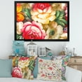 thumbnail image 3 of Designart 'Red and Yellow VIntage Flowers' Traditional Framed Art Print, 3 of 4