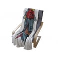 thumbnail image 4 of Tribal Soft Flannel Fleece Throw Blanket, Warrior Wolf Portrait with Feathers Animal Art, Cozy Plush for Indoor and Outdoor Use, 50" x 60", Teal White and Red, by Ambesonne, 4 of 6