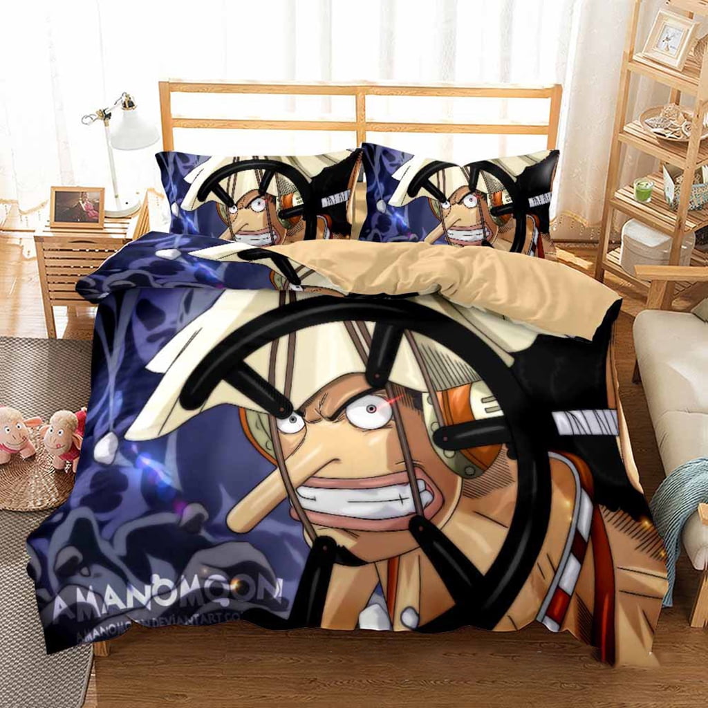 Animated Bed Duvet Cover Twin Size Cute Bed Cover One Piece Luffy