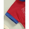 thumbnail image 6 of Wassery 4th of July Infant Baby Boys Girls Outfits Letter Print  Short Sleeve Crew Neck Romper Independence Day Clothes Summer Newborn Bodysuits 3-24M, 6 of 7