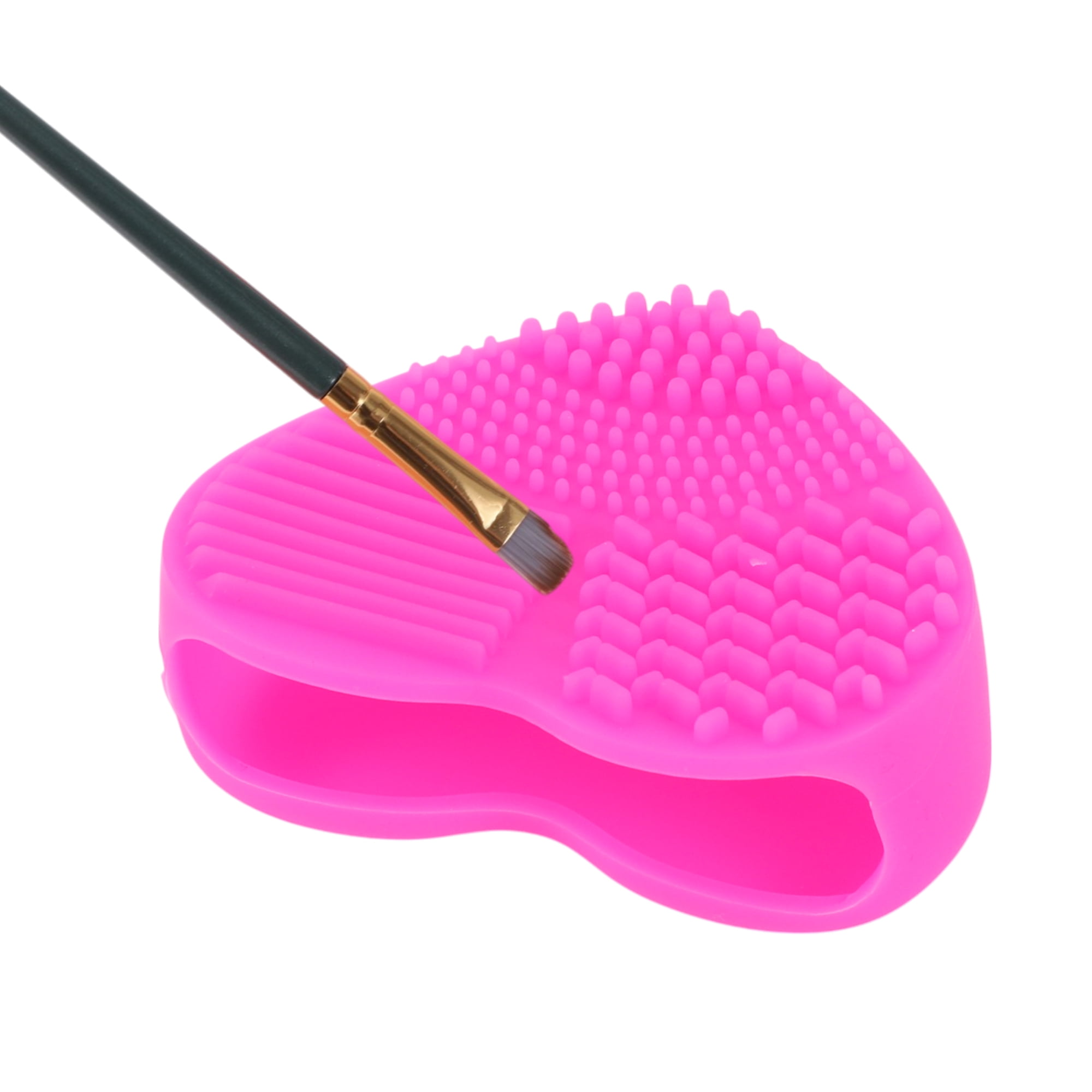 Unique Bargains Heart Shape Makeup Brush Cleaner Rose Red