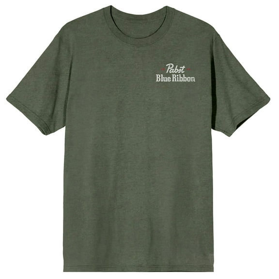 Pabst Blue Ribbon Adult Monterrey Sage Crew Neck Short Sleeve T-shirt-Medium