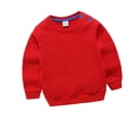 thumbnail image 2 of Cethrio Kids Long Sleeve T-Shirt Spring Pullover Solid Red Tops Size 80, 2 of 4
