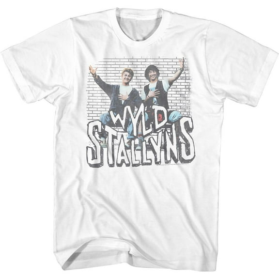 Bill And Ted Sketchy Stallyns White Adult T-Shirt