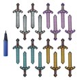 thumbnail image 1 of Espada inflable Mkork&FZSX Pixel Party Favors (17 unidades/caja), 1 of 6
