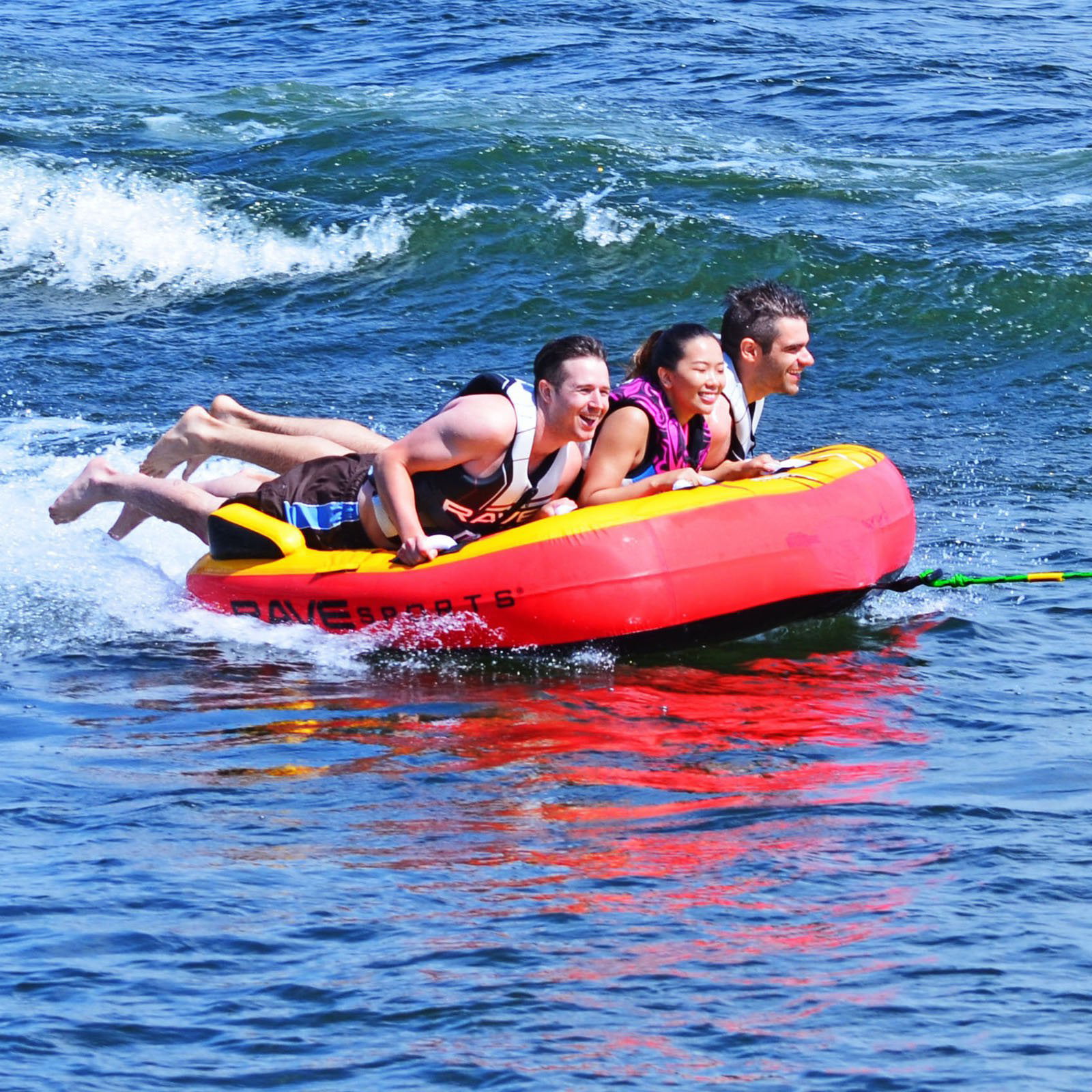 RAVE Sports Diablo III Inflatable 3 Person Towable Boat Tube Raft - 1