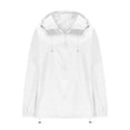 thumbnail image 4 of Zylanna Women Packable Rain Jackets Windbreaker, Waterproof Lightweight Adjustable Hem & Hooded with Pockets Travel Outdoor Casual Daily Raincoat White, 4 of 9