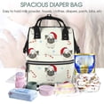 thumbnail image 5 of Xecao Christmas Pug Dog print Large Capacity Nappy Bag is a multi-functional waterproof travel backpack, perfect as a nursing bag or mummy backpack for women, 5 of 6