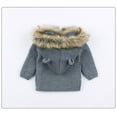 thumbnail image 3 of Toddler Boys Girls Winter Knitted Cardigan Jacket with Hood Cute Bear Ear Fall Sweater Outwear, 3 of 7