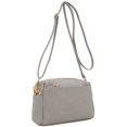 thumbnail image 2 of Bandolera FashionPuzzle con triple cremallera, talla pequeña, gris, 2 of 6
