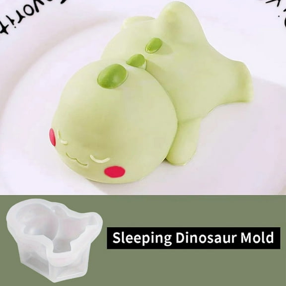 Cute Dinosaur Mousse Mold Pudding Silicone Mold Custard Mold Cake Mold Cartoon Green Dino Cake Decoration Baking Bakery Tool