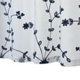 thumbnail image 6 of HOMERRY Cafe Curtains 26" W x 45" L Sheer Voile Linen Texture Kitchen Curtains with Floral Leaf Embroidered for Bedroom Bathroom, Navy Blue, Set of 2, 6 of 8