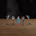 thumbnail image 4 of 5 uds. Pintado 1:64 modelo de fotógrafo de arena de gente pequeña Diorama anfitrión femenino luces de fotografía suministros de dec Azul, 4 of 8