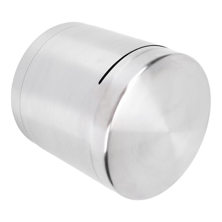 YAHHU Stainless Steel Piggy Bank Drop Resistant Large Capacity Savings Box for Adults and Kids, 5.9x5.9x5.1 Inches / 15x15x13 cm Silver Money Jar Cylinder