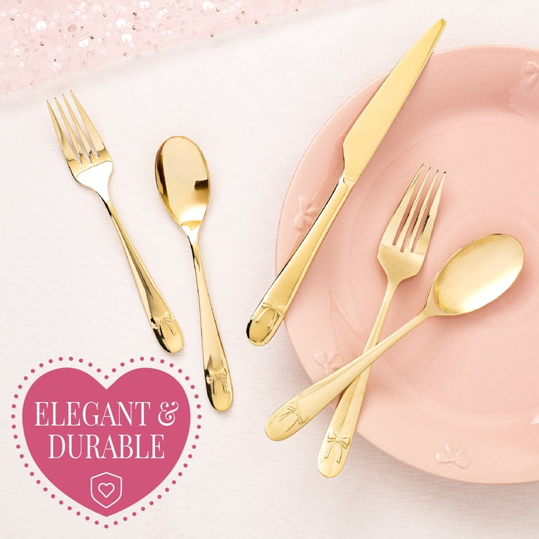 Paris Hilton 20-Piece Gold Stainless Steel Flatware Set photo 7