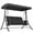 Black, variant on Outsunny 3 Person Outdoor Porch Swing Chair w/ Adjustable Canopy, Brown