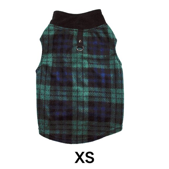 TELOLY Dog Clothes,Fleece Fabric Dog Jacket,Soft and Comfortable Strong Warmth Dog Sweatshirt,Black Green,Xs