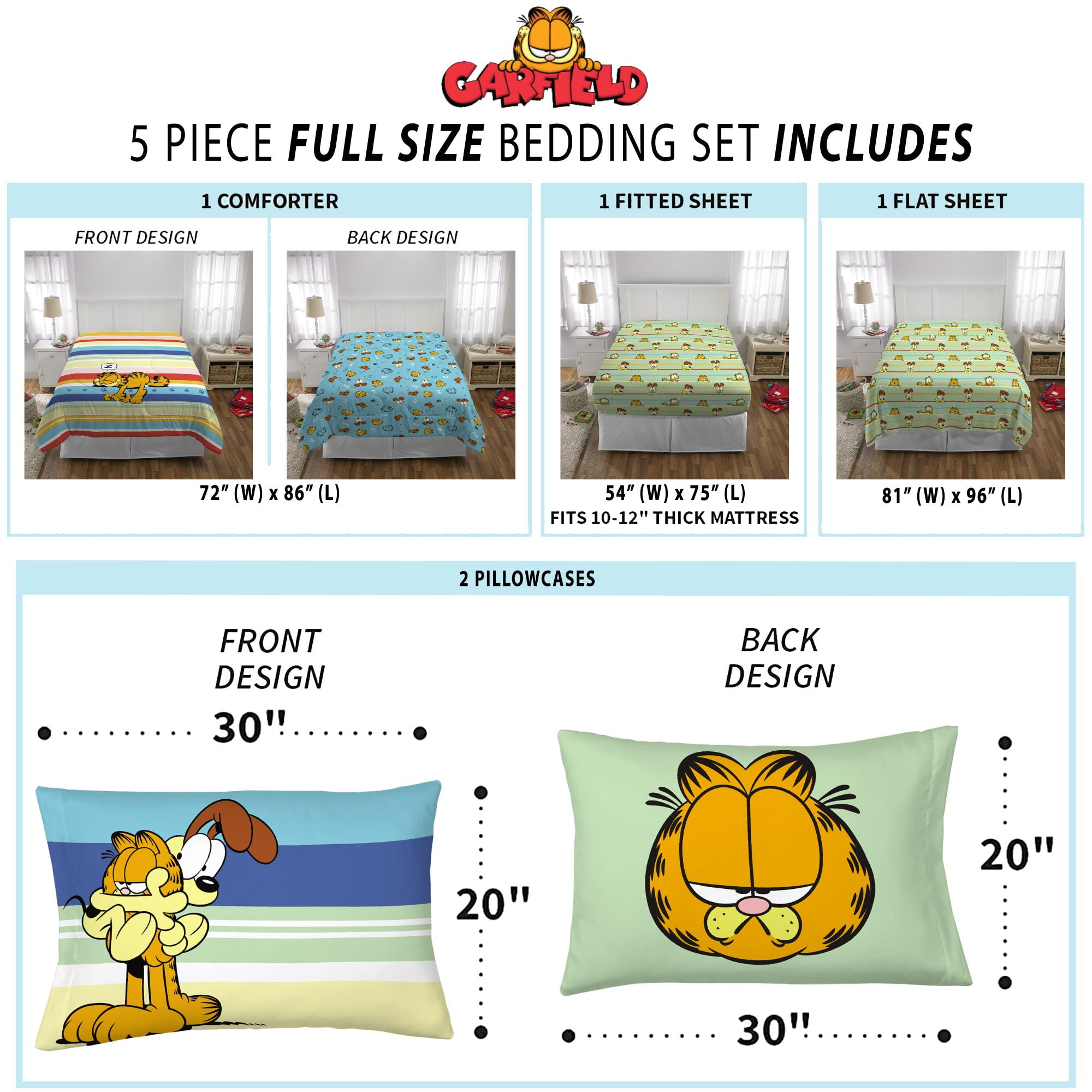 Garfield Kids Full Bed in a Bag, Comforter and Sheets