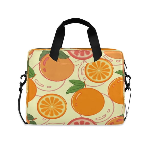 16inch Laptop Briefcase, Business Laptop Bag with Detachable Strap & Padded Compartment, Water-Resistant Polyester,Orange