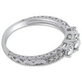 thumbnail image 3 of AFFY White Cubic Zirconia Three Stone Promise Ring for Women 14K White Gold over Silver-6, 3 of 6