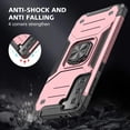 thumbnail image 7 of Armor Case for Samsung Galaxy S22 6.1 inch, [12ft Drop Protection] Shockproof Phone Case Cover with Metal Finger Ring Stand Kickstand [Support Magnetic Car Mount] for S22 5G, Rose Gold, 7 of 7