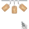 thumbnail image 1 of FSLiving Gimbaled LED Track Light, Adjustable Height Juno Track Pendants, J-Type Flexibly Rotatable Light Head, Twine Natural Rattan, E26 Smart LED Edison Bulbs for Island Sloped Ceiling, 1 of 8
