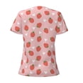 thumbnail image 3 of Goofa Strawberry Pattern Womens Deep V Neck Low Cut Tops Casual Summer Short Sleeve Ribbed Knit T-Shirts-XX-Large, 3 of 5