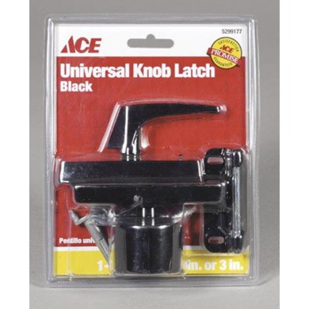 Black Latch Knob Unv Ace Misc Screen and Storm Door Hardware 013815302
