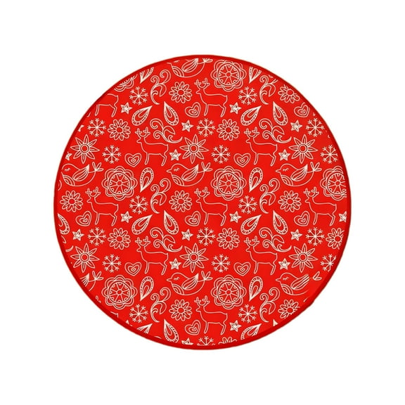 Christmas Tree Skirt, Polyester Festive Tree Bottom Decoration with Print, Party Decor for Gift Presentation Under Tree(A)