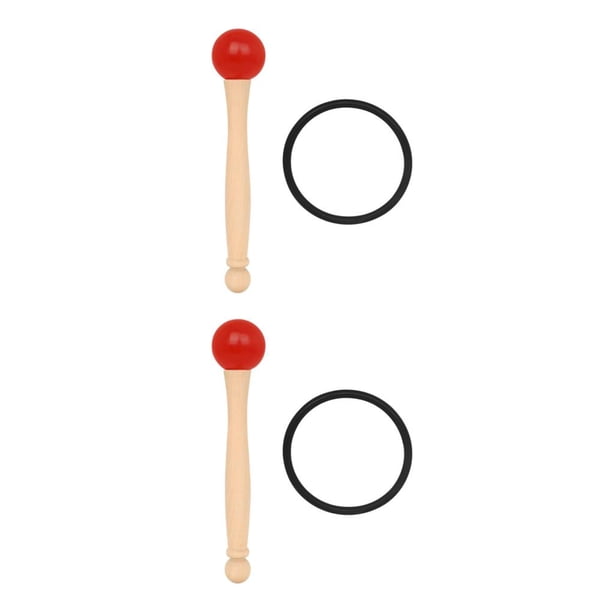 Greeniant Crystal Bowl Knocking Stick Instrumento de percusión Mallet Beater Golpear Sticks Sonido profesional Principiante Rojo Rojo 2piezas