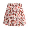 thumbnail image 2 of HELLHERO Heart Pattern Polyester Spandex Fabric Tennis Skirt with Built-in Shorts, 2 Side Pockets Comfortable Athletic Skort for Yoga Hiking Golf, 2 of 9