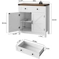thumbnail image 3 of Coffee Bar Cabinet, Kitchen Storage Cabinet, Modern Farmhouse Buffet Sideboard with Drawer and Adjustable Shelf, Barn Door Accent Cabinets for Kitchen, Dining Room, Entryway, White, 3 of 6