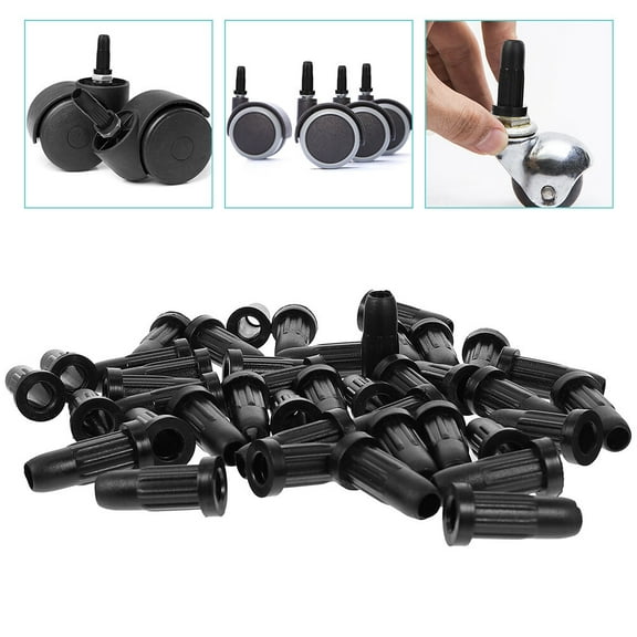 BESTOYARD 25Pcs Chair Wheel Stopper Protector Cover Durable Plastic for Furniture and Floors Black