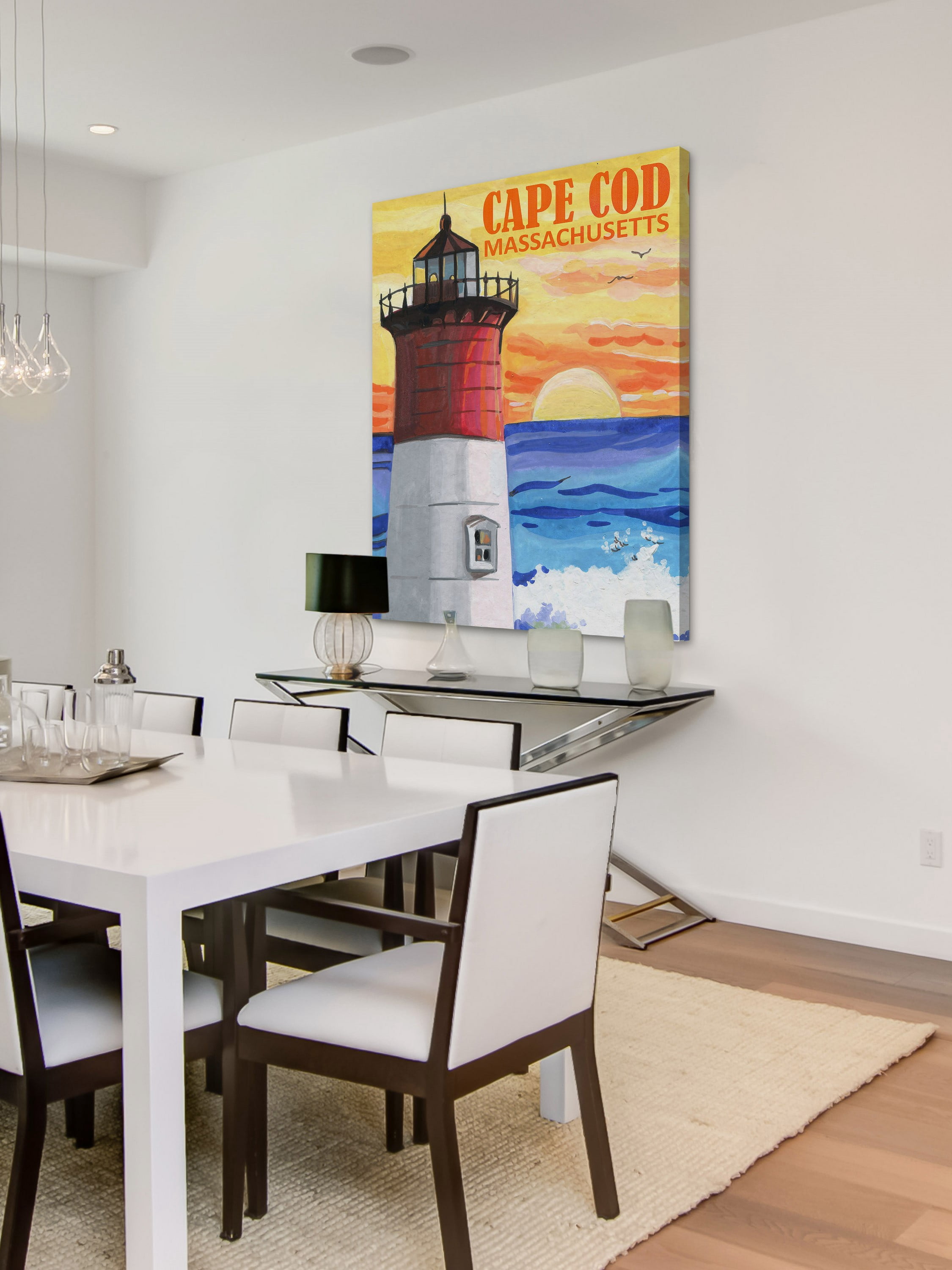 "Cape Cod Lighthouse" Painting Print on Wrapped Canvas