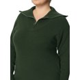 thumbnail image 5 of Agnes Orinda Women's Plus Size Sweater Dress Zipper Collar Pullover Bodycon Knit Sweater Dresses 3X Army Green, 5 of 5