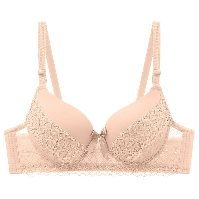 Karight Womens Wireless Push up Bras Full Coverage Plunge Lace Bralettes Adjustable Strap Breathable Comfortable Everyday Bra