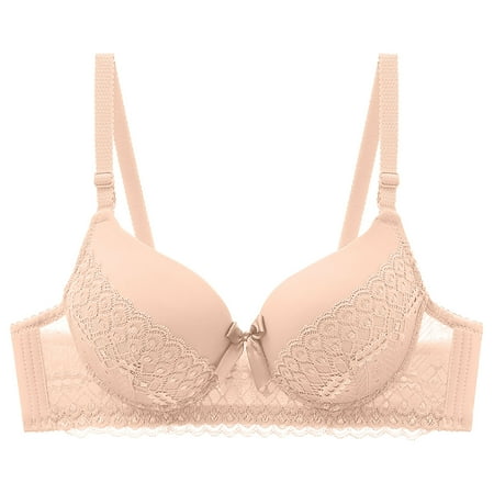Nilvkv Comfortable Bras for Women Wireless Bras for Women Daily Comfort Shaping Wireless Push Up Thin Everyday Bra Beige 36BC