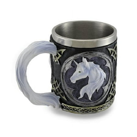 White Unicorn Drinking Tankard Tribal Coffee Cup Mug by Things2Die4