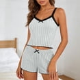 thumbnail image 5 of NominalSnug Womens Rib Knit Pajama Set Summer Lace Trim Cami and Shorts 2 Piece Loungewear with Adjustable Straps Soft Sleepwear, 5 of 6