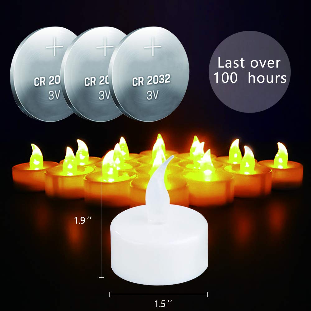 Novelty Place 24 Pcs Flameless LED Tea Light Candles Flickering Tealights Electric Battery-Powered - image 3 of 7