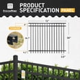 thumbnail image 3 of CAPHAUS Heavy Duty Flat Top Fence Barrier Panel, 5FT Height X 6FT Width Anti-Rust Metal Fencing Panel, 2” Diameter Steel Outdoor Decorative Garden Fence Panel for Yard, Pool, Patio, Single Panel, 3 of 10