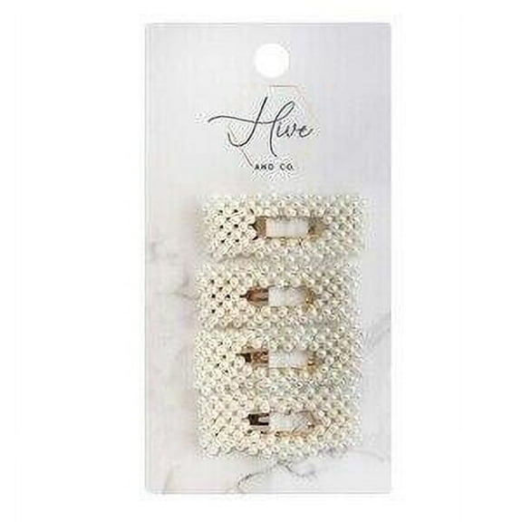 Hive and Co. Faux Pearl Snap Hair Clips, 4 ct | CVS