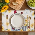 thumbnail image 4 of Beige Gnomes Daisy Placemats Set of 12, Pastoral Country Garden Floral Placemats for Dining Table, Place Mats for Kitchen Tabletop, Waterproof Wipeable Dining Table Mats Set, 4 of 9