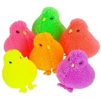ArtCreativity 3" Chicken Puffer Toys, 12-pack Soft Rubber Sensory Stress Toys – Easter Egg Stuffers, Egg Hunt Party Favors for Kids